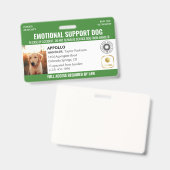 Green Service Dog 2 Logo & foto ID Badge (Voor- en achterkant)