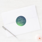 Green Shade Elegant kerstgradiënt Holiday Ronde Sticker (Envelop)