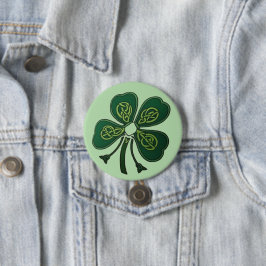 Green Shamrock 2025 Ronde Button 7,6 Cm