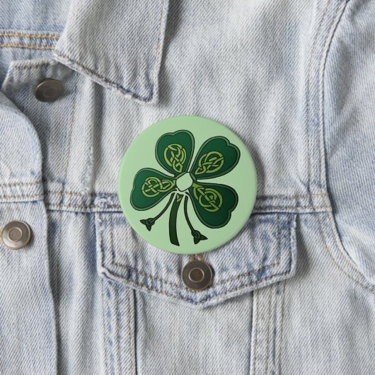 Green Shamrock 2025 Ronde Button 7,6 Cm (In situ)