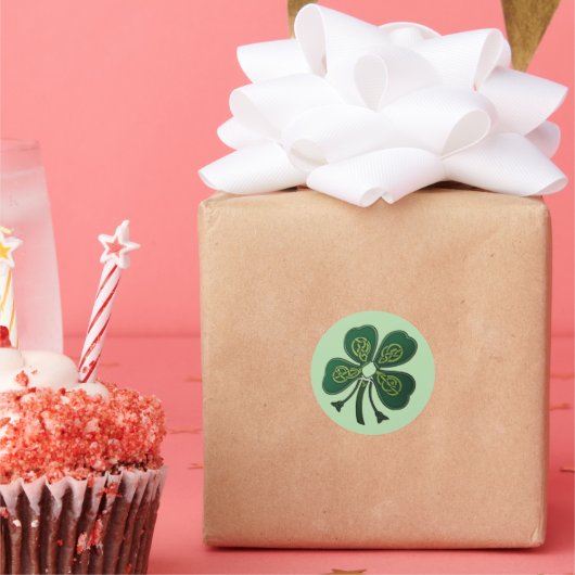 Green Shamrock 2025 Ronde Sticker (Feest)