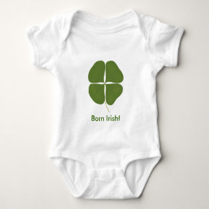 Green Shamrock, Born Irish Saint Patricks Day T-sh Romper