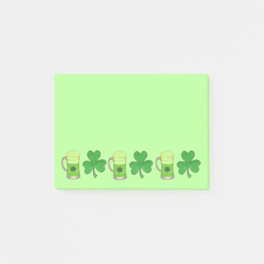 Green Shamrock Clover Beer Mok St. Patrick's Day Post-it® Notes (Voorkant)