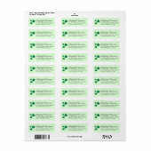 Green Shamrock Clover Irish Return Address Label (Full Sheet)