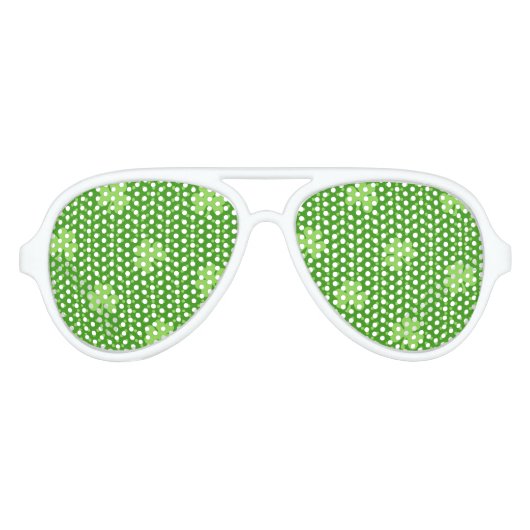 Green Shamrock Clover Pattern Saint Patricks Day Aviator Zonnebril (Voorkant)