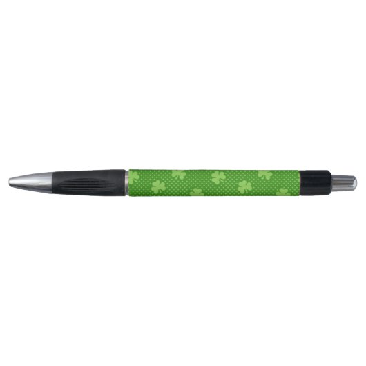 Green Shamrock Clover Pattern Saint Patricks Day Pen (Voorkant)