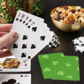 Green Shamrock Clover Pattern Saint Patricks Day Speelkaarten (Insitu)