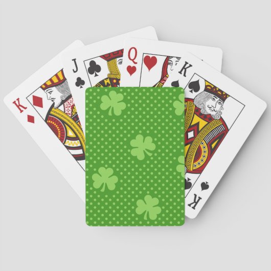Green Shamrock Clover Pattern Saint Patricks Day Speelkaarten (Achterkant)
