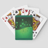 Green Shamrock Clover St Patrick’s Day Luck Pokerkaarten (Achterkant)