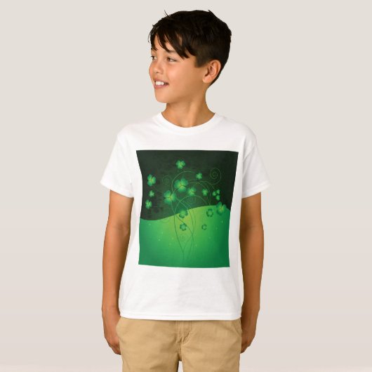 Green Shamrock Clover St Patrick’s Day Luck T-shirt (Voorkant volledig)