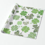Green Shamrock Clover St. Patrick's Day Cadeaupapier (Uitgerold)
