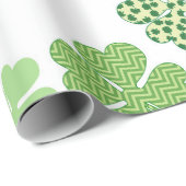 Green Shamrock Clover St. Patrick's Day Cadeaupapier (Rol Hoek)