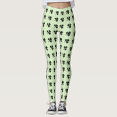 Green Shamrock Clover St. Patricks Day Leggings (Voorkant)