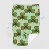 Green Shamrock  Clovers Custom Iers Golfhanddoek (Insitu)