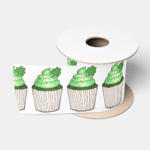 Green Shamrock Cupcake Saint Patrick's Day Ribbon Lint