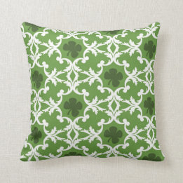 Green Shamrock Damask Kussen