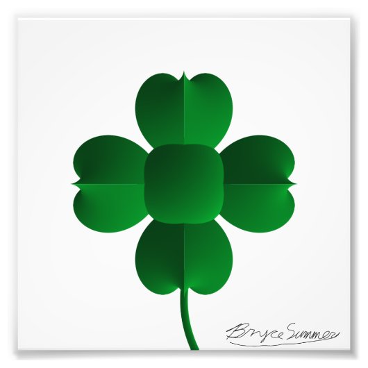 Green Shamrock Foto Afdruk (Voorkant)