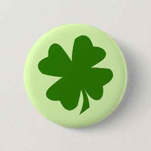Green shamrock four leaf clover heeft geluk met St Ronde Button 5,7 Cm