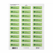 Green Shamrock Four Leaf Clover Lucky Labels (Full Sheet)
