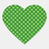 Green Shamrock Glitter Hart Sticker (Voorkant)