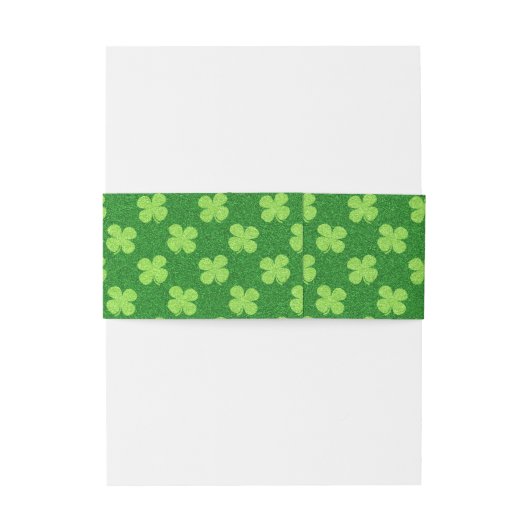Green Shamrock Glitter Uitnodigingen Wikkel (Achterkant Voorbeeld)