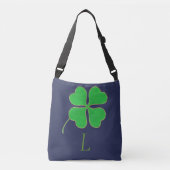 Green Shamrock Gold Stippen, Monogram canvas tasse Crossbody Tas (Voorkant)
