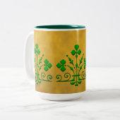 Green Shamrock Gothic Icon Coffee Mok (Voorkant links)