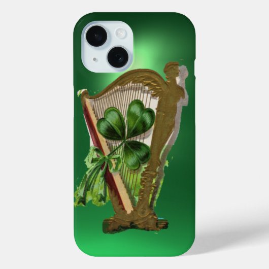 GREEN SHAMROCK HARP green Case-Mate iPhone Case (Achterkant)