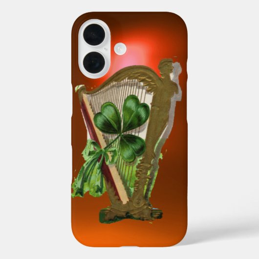 GREEN SHAMROCK HARP sinaasappel Case-Mate iPhone Case (Achterkant)