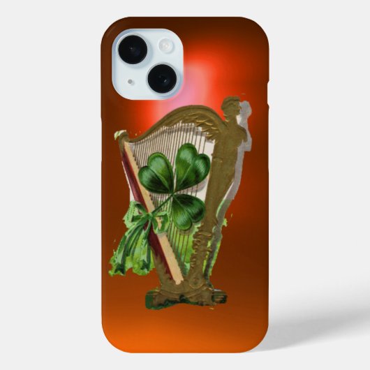 GREEN SHAMROCK HARP sinaasappel Case-Mate iPhone Case (Achterkant)