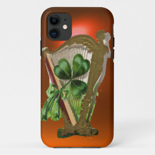 GREEN SHAMROCK HARP sinaasappel iPhone 11 Hoesje