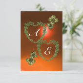 GREEN SHAMROCK HARTS MONOGRAM white, oranje Aankondiging (Staand voorkant)