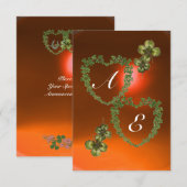 GREEN SHAMROCK HARTS MONOGRAM white, oranje Aankondiging (Voorkant / Achterkant)