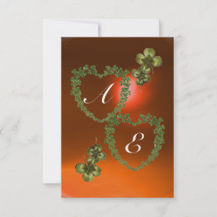 GREEN SHAMROCK HARTS MONOGRAM white, oranje Aankondiging