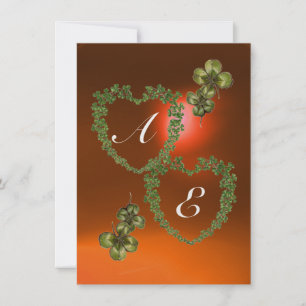 GREEN SHAMROCK HARTS MONOGRAM white, oranje Aankondiging