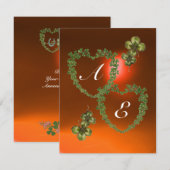 GREEN SHAMROCK HARTS MONOGRAM white, oranje Aankondiging (Voorkant / Achterkant)