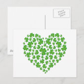 Green Shamrock Heart Briefkaart (Voorkant / Achterkant)