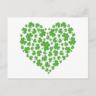 Green Shamrock Heart Briefkaart