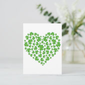 Green Shamrock Heart Briefkaart (Staand voorkant)