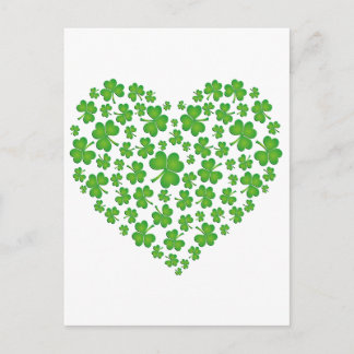 Green Shamrock Heart Briefkaart