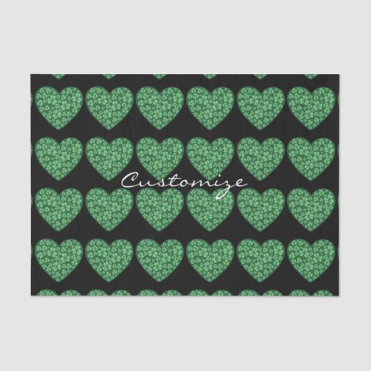 Green Shamrock Heart St Patrick's Day Tissuepapier (Voorkant)