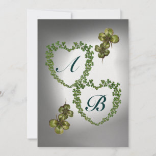 GREEN SHAMROCK HEARTS MONOGRAM oranje groen wit Aankondiging