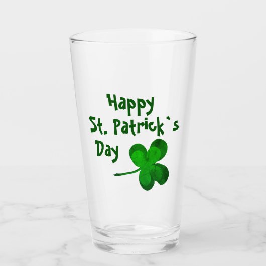 Green Shamrock Irish Happy St. Patrick's Day Glas (Voorkant)