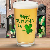 Green Shamrock Irish Happy St. Patrick's Day Glas