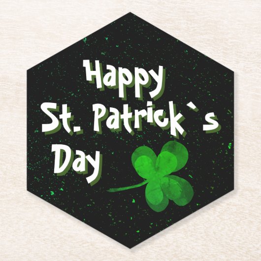 Green Shamrock Irish Happy St. Patrick's Day Kartonnen Onderzetters (Voorkant)