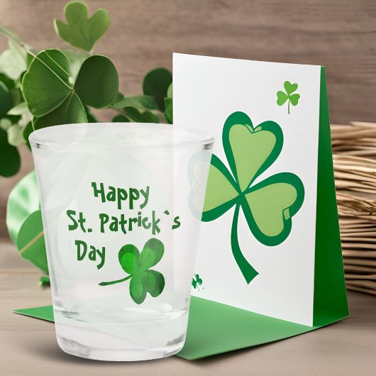 Green Shamrock Irish Happy St. Patrick's Day Shot Glas