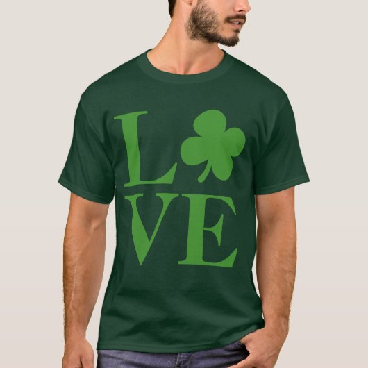Green Shamrock Love T-shirt (Voorkant)