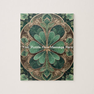Green Shamrock Mandala Legpuzzel