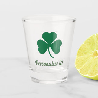 Green Shamrock met Jouw naam Shot Glas