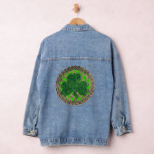 Green Shamrock on Celtic Knots Denim Jacket (Hangar)